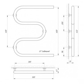 Полотенцесушитель Laris Змеевик 32 PC3 500 x 600 1" №2