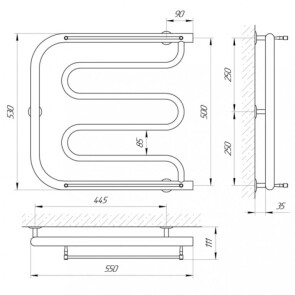 Полотенцесушитель Laris Фокстрот П 550 х 500 №3