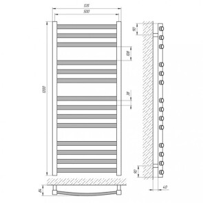 Полотенцесушитель Laris Гранд П14 500 x 1200 №2