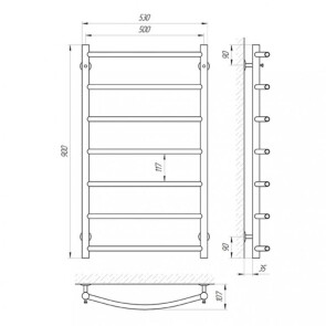 Полотенцесушитель Laris Флеш П7 500 x 900 №4