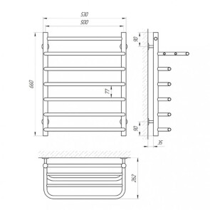 Полотенцесушитель Laris Стандарт П7 500 х 660 с полкой №4