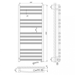 Рушникосушарка Laris Гранд П14 500 х 1200 Е (підкл. праворуч) №5