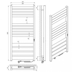 Рушникосушарка Laris Зебра Лавина ЧКЧ13 500 x 1200 E (підкл. праворуч) №2