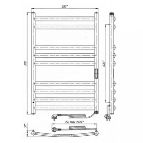 Электрический полотенцесушитель Laris Классик Премиум П9 500 х 800 Е (подкл. слева) Ѕ №2