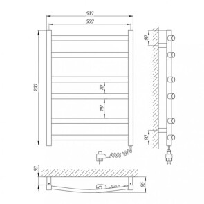 Рушникосушарка Laris Зебра Атлант ЧКK6 500 x 700 E (підкл. праворуч) R3 №2