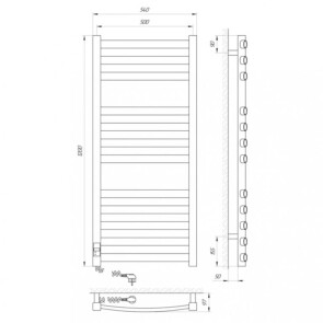 Полотенцесушитель Laris Атлант Премиум П12 500 x 1200 Е (подкл. слева) №2