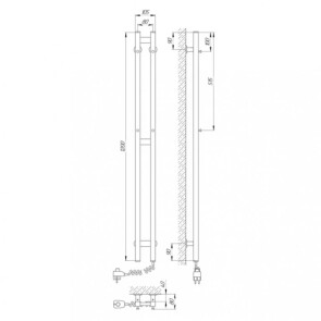 Полотенцесушитель Laris Зебра Дуэт 80 х 1200 Е (подкл. справа) R3 №2