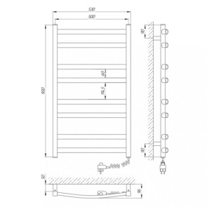 Рушникосушарка Laris Зебра Атлант ЧКЧ8 500 х 900 E (підкл. праворуч) R3 №2