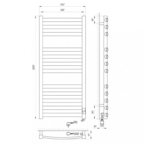 Рушникосушарка Laris Атлант Преміум П12 500 x 1200 Е (підкл. праворуч) №5