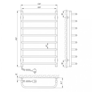 Рушникосушарка Laris Стандарт П8 500 x 800 Е (підкл. зліва) №4