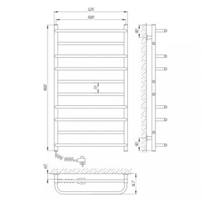 Рушникосушарка Laris Зебра Комфорт ЧК10 500 x 900 E (підкл. зліва) R3 №6