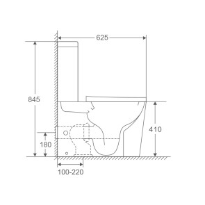 Унітаз-компакт Mixxus Premium Bevel-0401-T1 625x390x845mm, система змиву TORNADO 1.0 (MP6473) №2