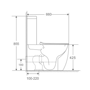 Унітаз-компакт Mixxus Premium Ellipse-0402-R 660x390x855mm, система змиву RIMLESS (MP6468) №2