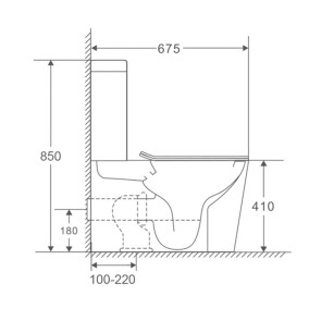 Унитаз-компакт Mixxus Premium Quadro-0402-R 675x390x855mm, система смыва RIMLESS (MP6458) №2