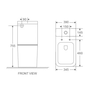 Унитаз-компакт Mixxus Premium Quadro-0402-R 675x390x855mm, система смыва RIMLESS (MP6458) №3