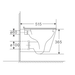 Унітаз підвісний Mixxus Premium Bevel-0301-R Black 515x355x365mm, система змиву RIMLESS (MP6471) №2