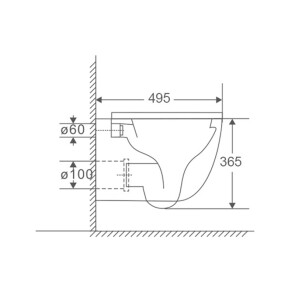 Унітаз підвісний Mixxus Premium Ellipse-0301-R 495x365x365mm, система змиву Rimless (MP6460) №2