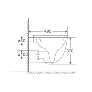 Унитаз подвесной Mixxus Premium Ellipse-0302-T3 495x360x370mm, система смыва Tornado 3.0 (MP6462) №2