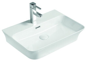 Умывальник накладной керамический Mixxus Premium Bevel-0202 с переливом 560x415x125mm (MP6481) №1