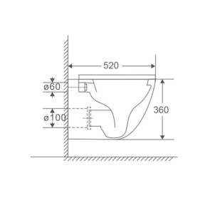 Унітаз підвісний Mixxus Premium Ellipse-0303-R 520x365x360mm, система змиву Rimless (MP6463) №2