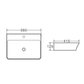 Умывальник накладной керамический Mixxus Premium Bevel-0202 с переливом 560x415x125mm (MP6481) №2