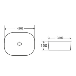 Умывальник накладной керамический Mixxus Premium Diverse-0101 490x395x150mm (MP6484) №2