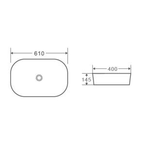 Умивальник накладний керамічний Mixxus Premium Diverse-0102 610x400x145mm (MP6486) №2