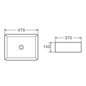 Умывальник накладной керамический Mixxus Premium Quadro-0101 475x370x140mm (MP6487) №2