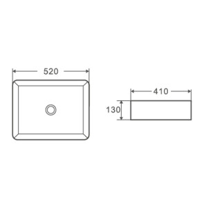 Умивальник накладний керамічний Mixxus Premium Quadro-0102 520x410x130mm (MP6488) №2