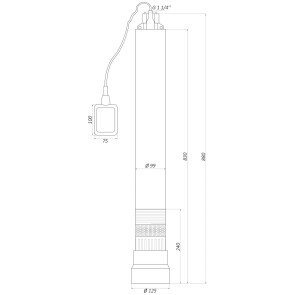 Насос колодязний OPTIMA OP 5.1-10F 1.1кВт (з поплавком) (000018993) №4