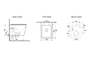 Комплект 5в1: Инсталляция Geberit с клавишей + Безободковый Подвесной унитаз Simple №4