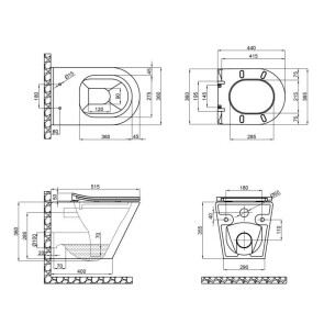 Комплект 5в1: Інсталяція Grohe Rapid + Безобідковий підвісний унітаз Scorpio + клавіша хром №6