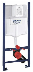 Комплект 5в1: Інсталяція Grohe Rapid + Безобідковий підвісний унітаз Crow + клавіша чорна матова №2