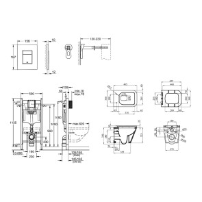 Комплект 4 в 1: Инсталяция GROHE Rapid SL 3 в 1 3884966Q + Унитаз безободковый Kroner Eifel WHI493436 RIMLESS №2