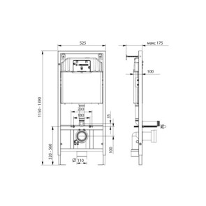 Комплект 5в1: інсталяція Koller Pool + безобідковий унітаз Simple Line soft close + клавіша на вибір №4