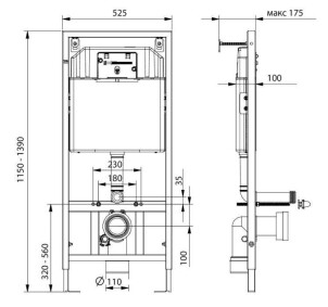 Комплект 5в1: инсталляция Koller Pool + безободковый унитаз Kubix soft close + клавиша на выбор №4