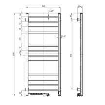 Рушникосушка електрична NAVIN Loft 500х1200 Sensor, біла, ліва, таймер