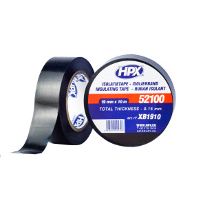 Изолента HPX 52100 19мм x 10м черная №1