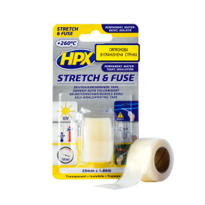 Самовулканізуюча стрічка Stretch&Fuse 25мм х 1.8м прозора №1