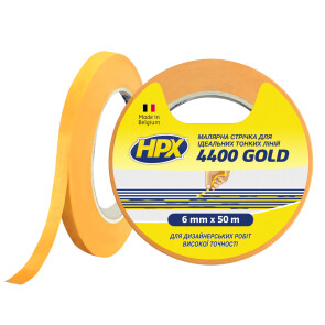 Малярська стрічка HPX 4400 Gold 6мм х 50м жовтий №1