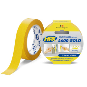 Малярная лента HPX 4400 Gold 25мм х 50м желтый №1