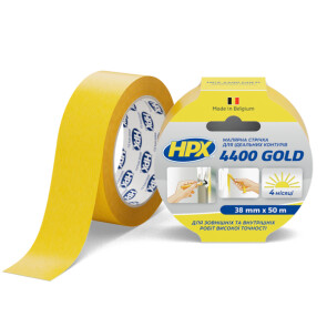 Малярная лента HPX 4400 Gold 38мм х 50м желтый №1