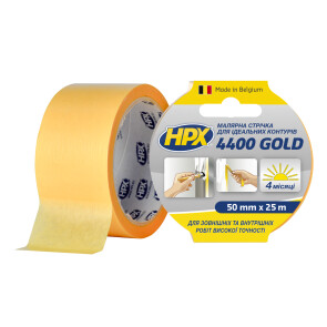 Малярная лента HPX 4400 Gold 50мм х 25м желтый №1