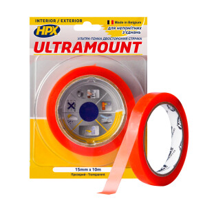 Двухсторонняя лента ULTRA MOUNT 15мм x 10м прозрачная №1