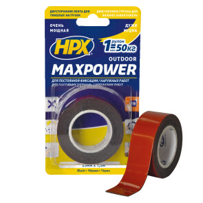 Двостороння стрічка MAXPOWER OUTDOOR 25мм х 1.5м чорна №1