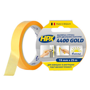 Малярська стрічка HPX 4400 Gold 19мм х 25м жовтий №1