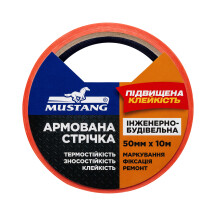 Армована стрічка ІНЖЕНЕРНО-БУДІВЕЛЬНА MUSTANG Помаранчева 50мм*10м