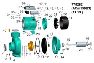 Насос відцентровий 1.5кВт Hmax 14.5м Qmax 1000л/хв 3" LEO 3.0 ACm150B3 (775282) №2