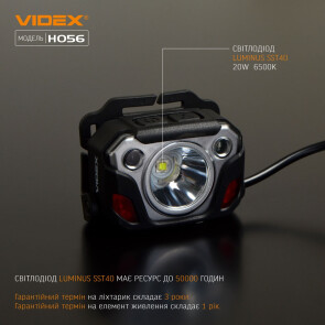 Налобний світлодіодний ліхтарик VIDEX VLF-H056 1400Lm 6500K Уцінка №4