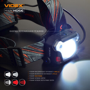 Налобний світлодіодний ліхтарик VIDEX VLF-H056 1400Lm 6500K Уцінка №7